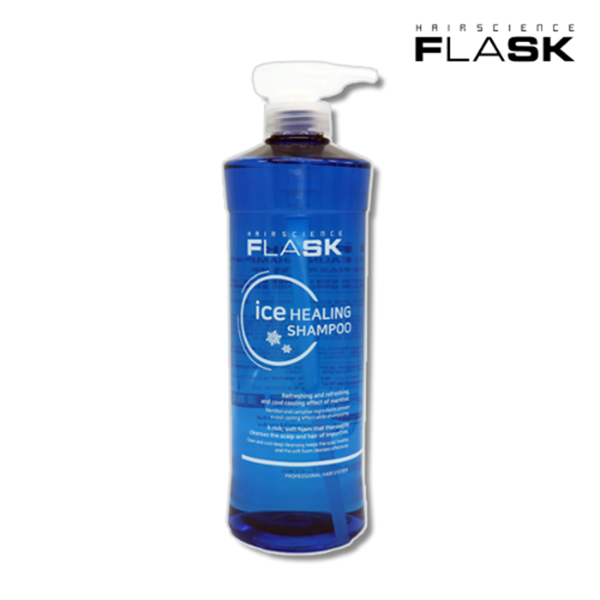 플라스크 아이스 힐링 샴푸 1000ml 대용량 미용실 쿨 쿨링 샴푸 - 상품 이미지