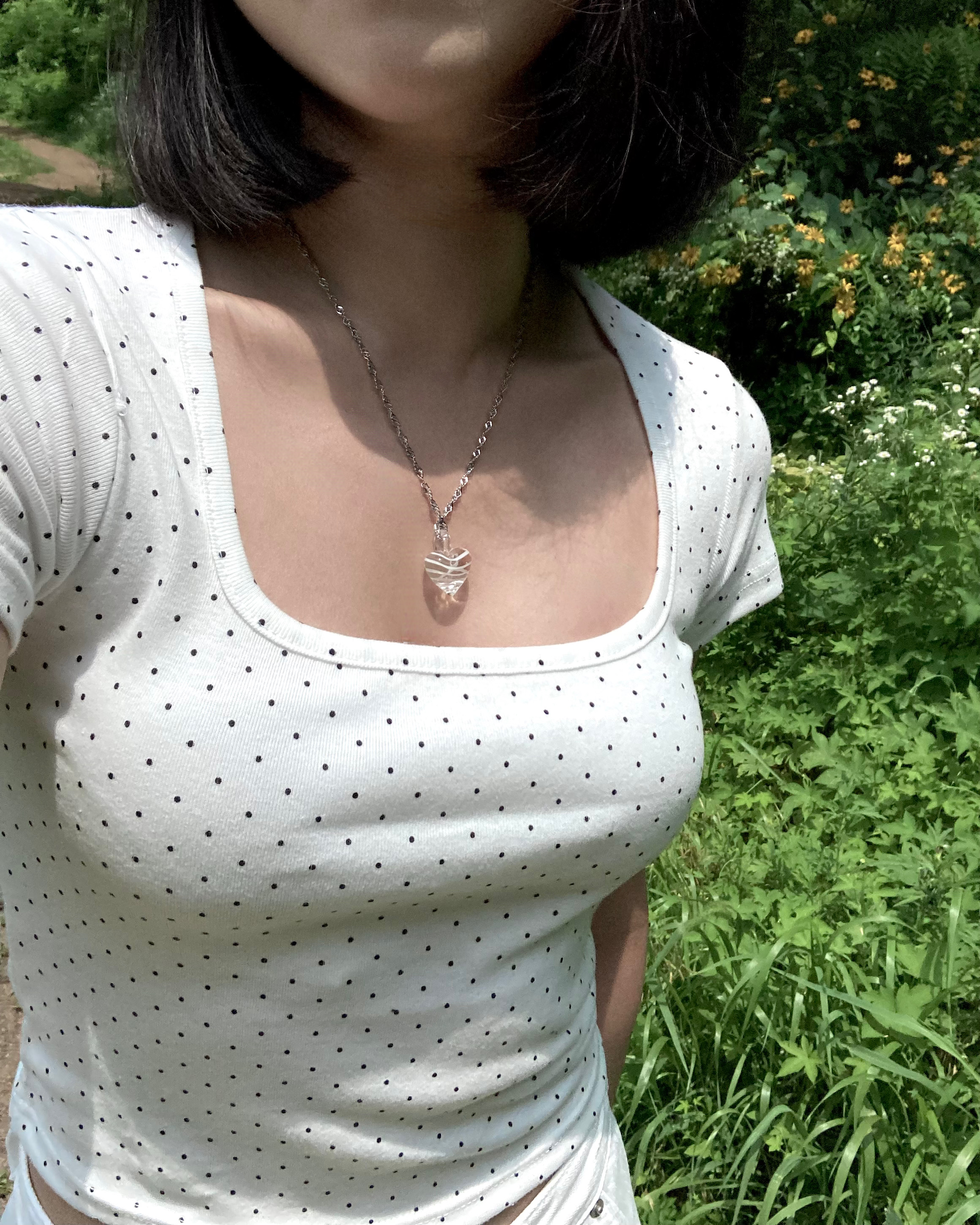 이유진 써지컬 퓨어 러브 투명하트 목걸이 - 상세 이미지 2