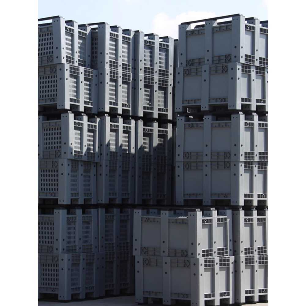 팔레트 컨테이너 박스 플라스틱 지게차 운반용 적재통 1200x1000x760mm 블루 - 상세 이미지 4