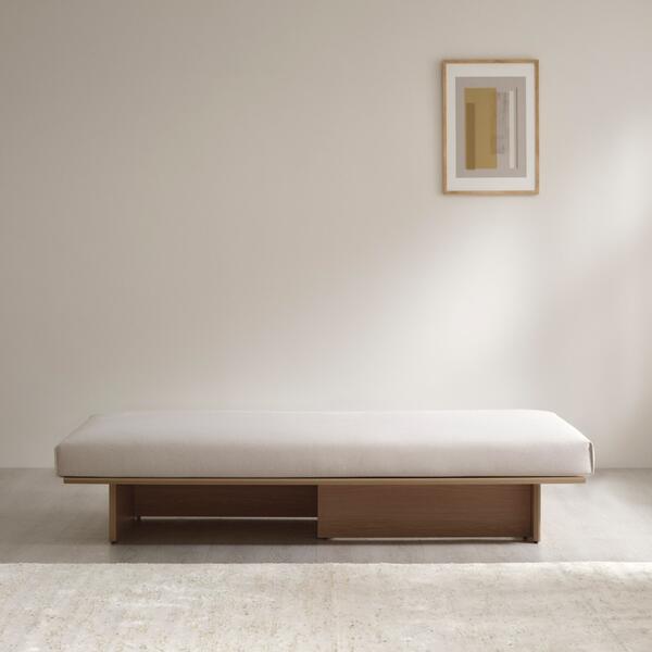 일룸 닛 데이베드 소파(클린터치 패브릭), 소파베드 스툴미포함, 4U0SO(오프화이트+샌드오크), 1인용