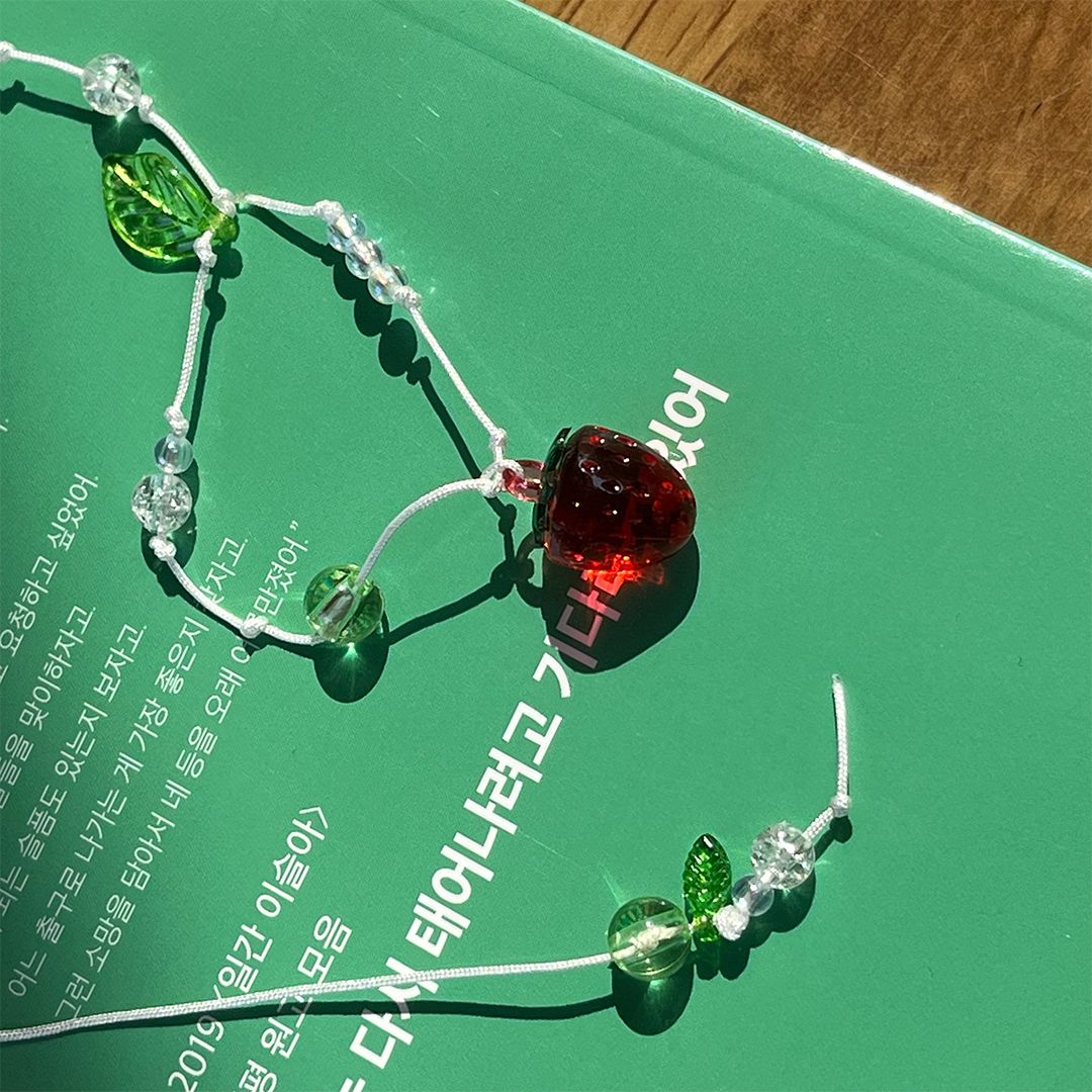 비즈 책갈피 끈갈피 DIY 만들기 키트 과일 북마크 독서템 북마커 네잎클로버 은방울꽃 - 상세 이미지 4