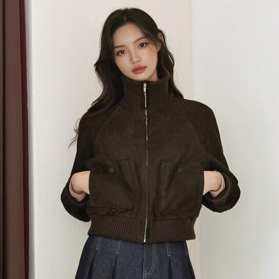 [299,000원 초특가]로보 스웨이드 하이넥 보머 재킷 - 상세 이미지 3