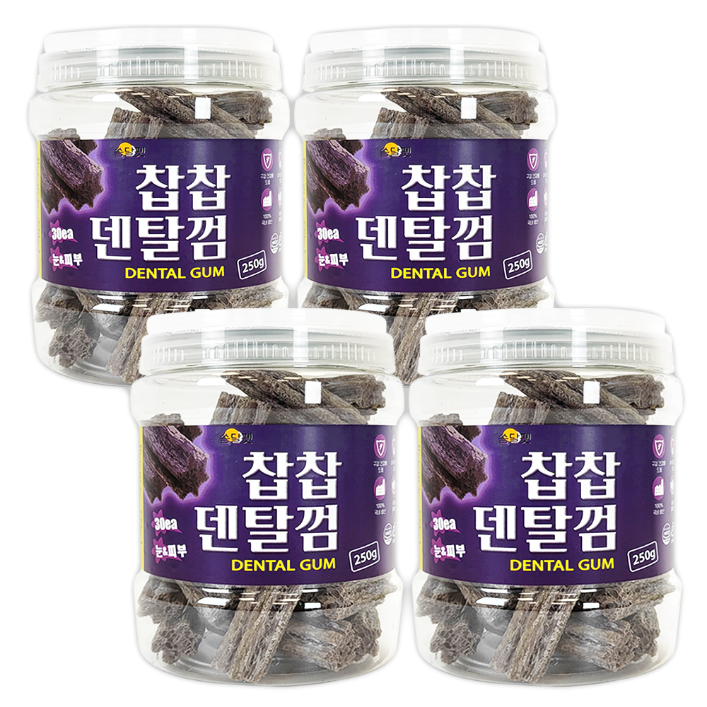 찹찹 덴탈껌 강아지 치석제거 개껌 쏨달펫 눈건강, 1kg, 120개 - 상품 이미지