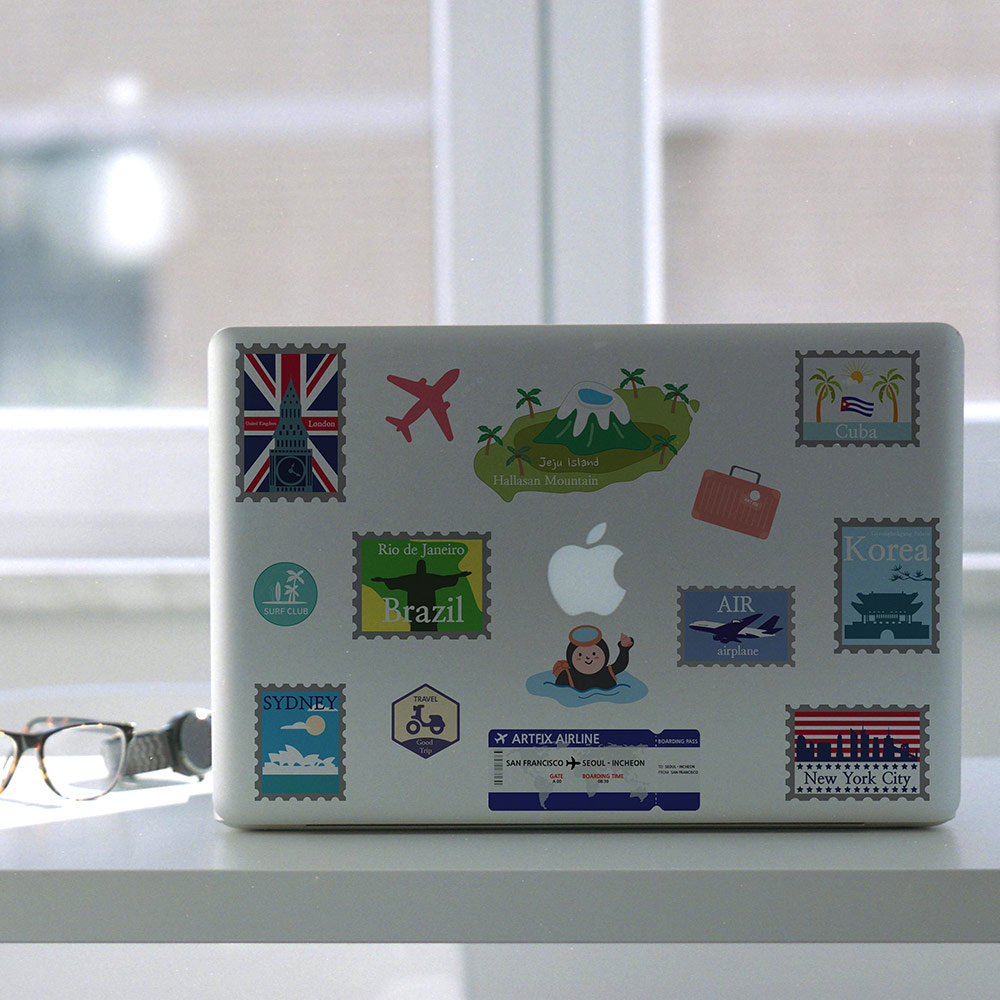 노트북 캐리어 텀블러 꾸미기 리무버블 스티커 PVC 방수 - 상세 이미지 3
