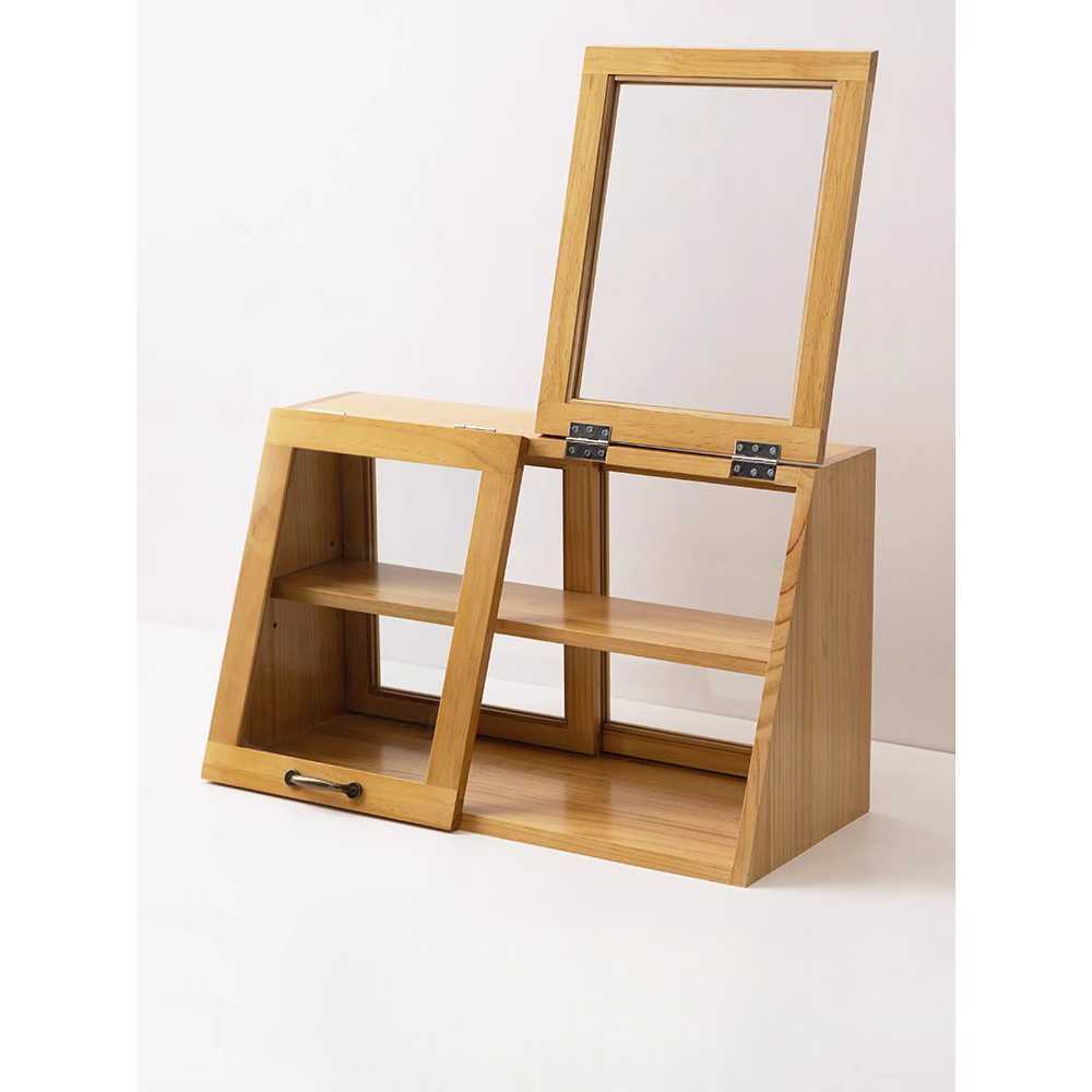 디저트 쇼케이스 원목 카페 인테리어 유리 수납장 A형 40x25x35cm-월넛 - 상세 이미지 4