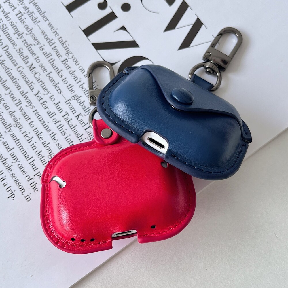 [프로덕트피알] 에어팟 레더 케이스 키링 6컬러 모델 선택 가죽 보호케이스 Airpods Hook Leather Case - 상세 이미지 2