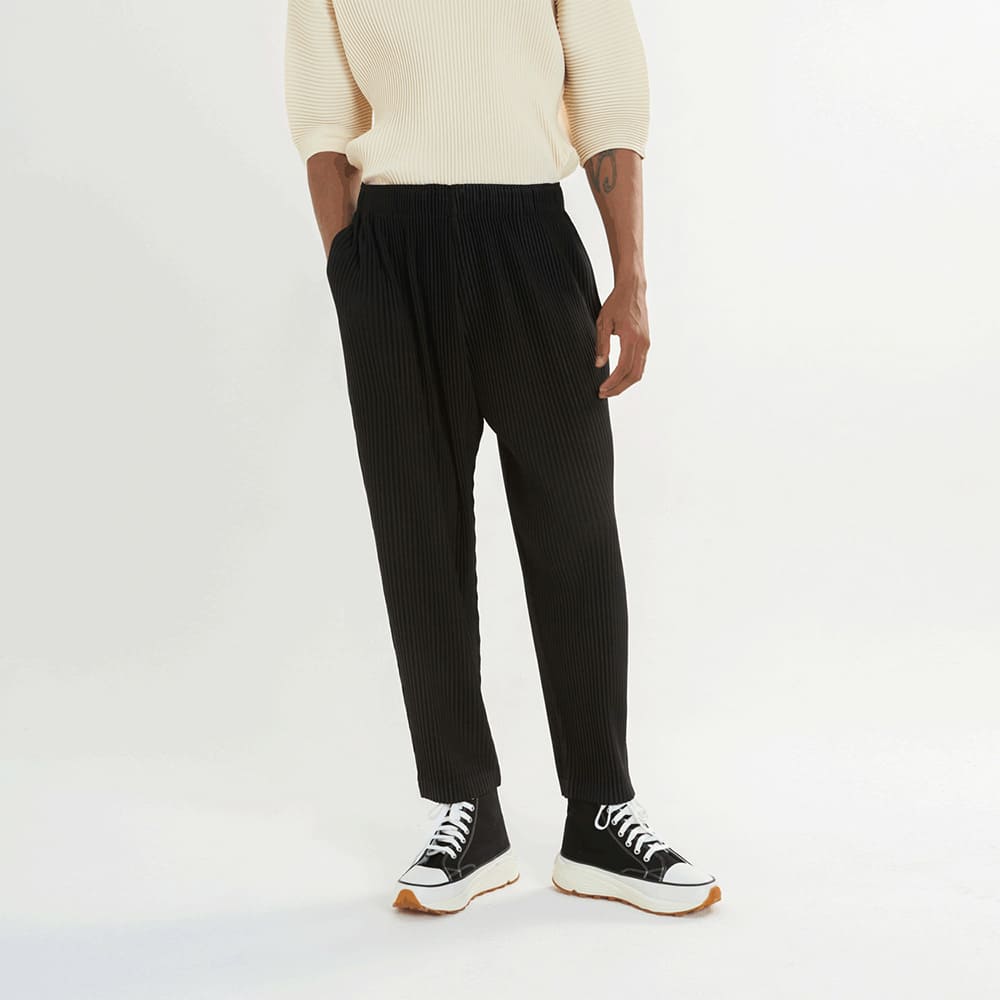 몽플리쎄 남성 플리츠 스트레이트 핏 팬츠 (3colors) 주름옷 주름바지 플리츠바지 - 상세 이미지 2