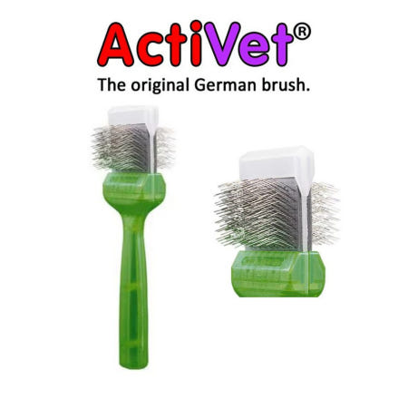 [해외]액티벳 슬리커 프로 올라운드 소프트 강아지 고양이 브러쉬 4.5cm ActiVet PRO 그린