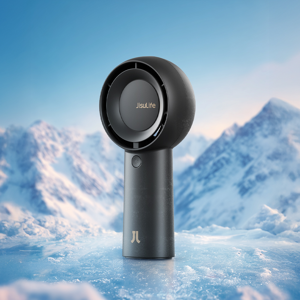 휴대용 손 선풍기 6000mAh 냉각 손풍기 핸디 목걸이 미니 선풍기 Life5Plus 카본 블랙