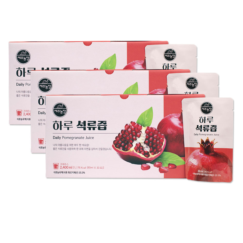 제주농장 하루 석류즙 30포, 3개