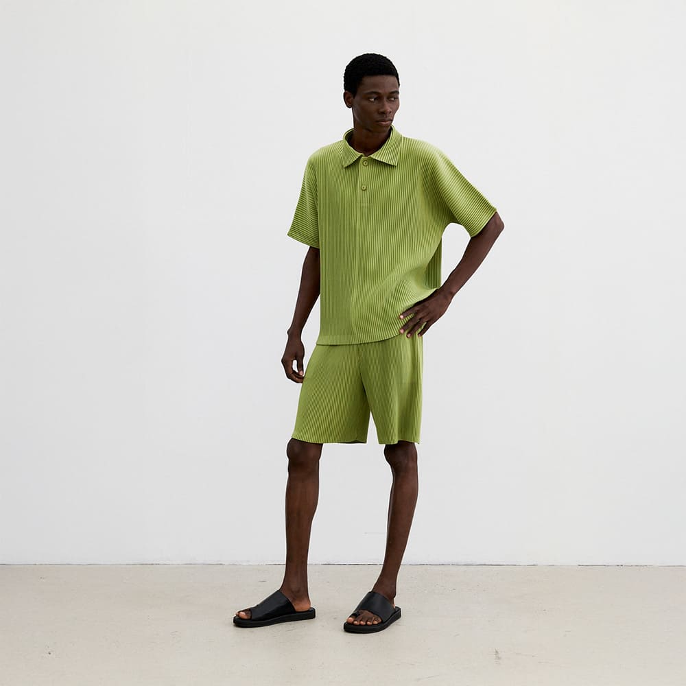 몽플리쎄 공용 플리츠 밴디드 쇼츠 (3colors) 주름옷 주름바지 플리츠반바지 - 상품 이미지