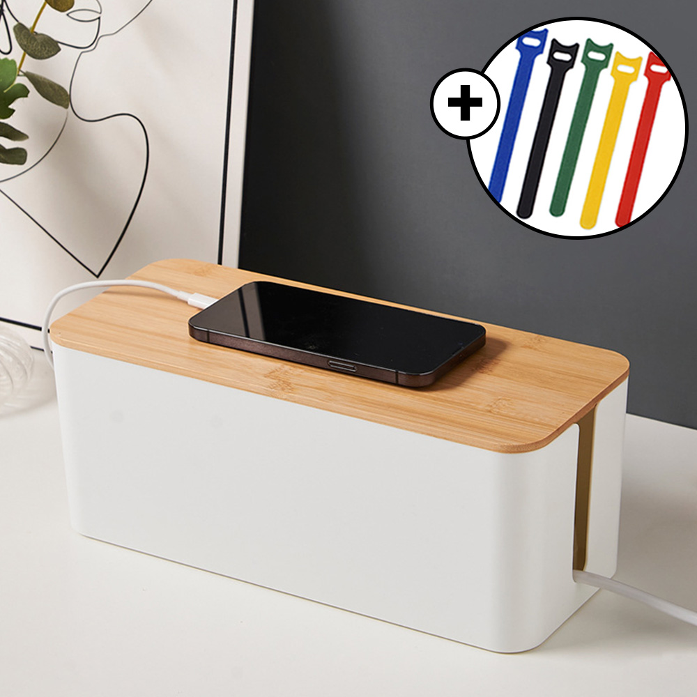 선정리함 케이블 전선 정리 케이스 컴퓨터 선정리 박스 책상 충전기 전기선 용품 우드 소형