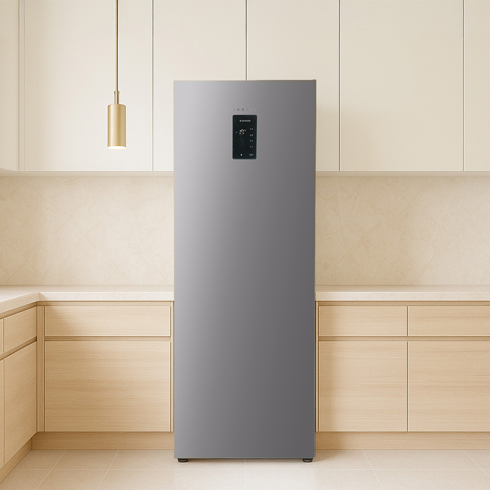 쿠잉 스탠드형 김치냉장고 K120SHB 슬림 소형 미니 냉장 냉동 겸용 다크실버