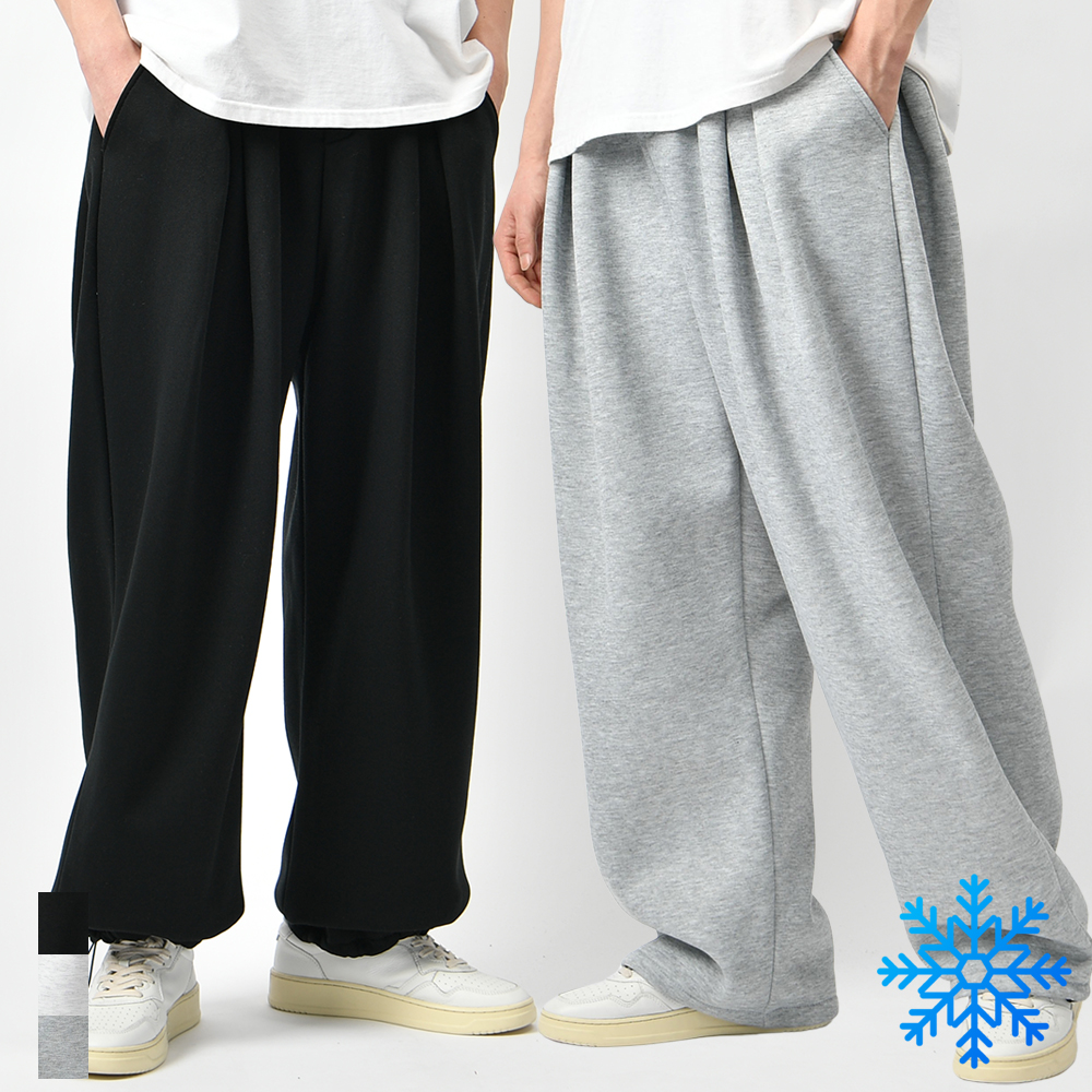 남자 조거팬츠 여름 쿨 핀턱 스판 와이드 2way 밴딩 바지 - 상품 이미지