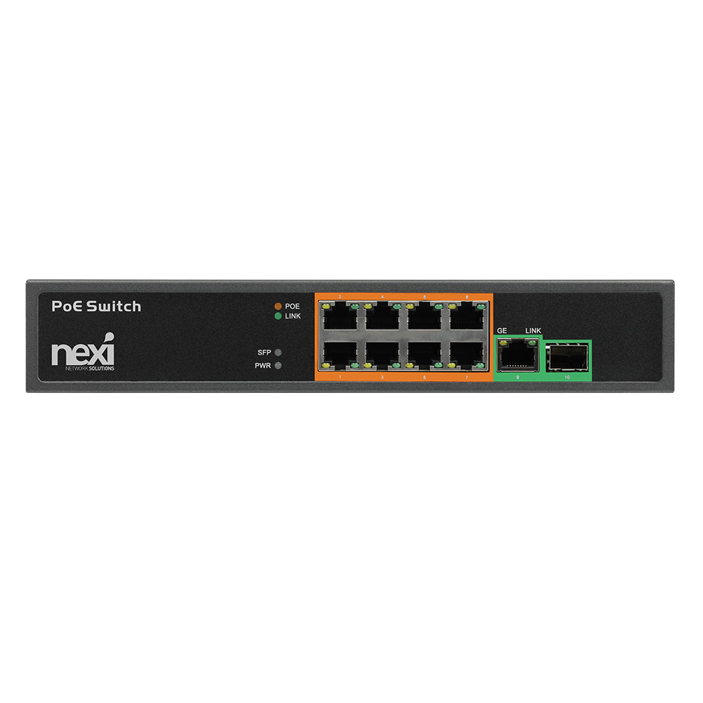 넥시 8+1+1SFP 포트 PoE 스위치 100Mbps AC 전원 데이터 150W 19인치 이미지 6