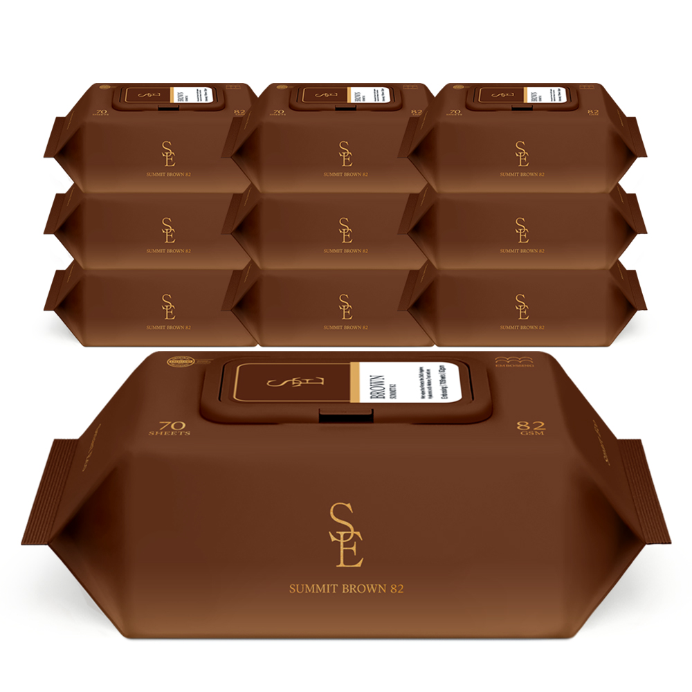 스마트에코 써밋 브라운 82g 엠보 70매 10팩 캡형 아기 물티슈