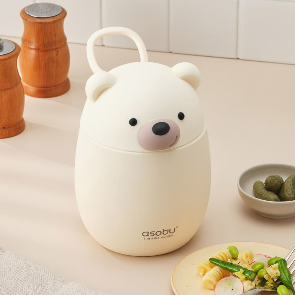 아소부 캐릭터 베스티 푸드 컨테이너 600ml (3 types) 스텐 진공밀폐 보온보냉 - 상세 이미지 3