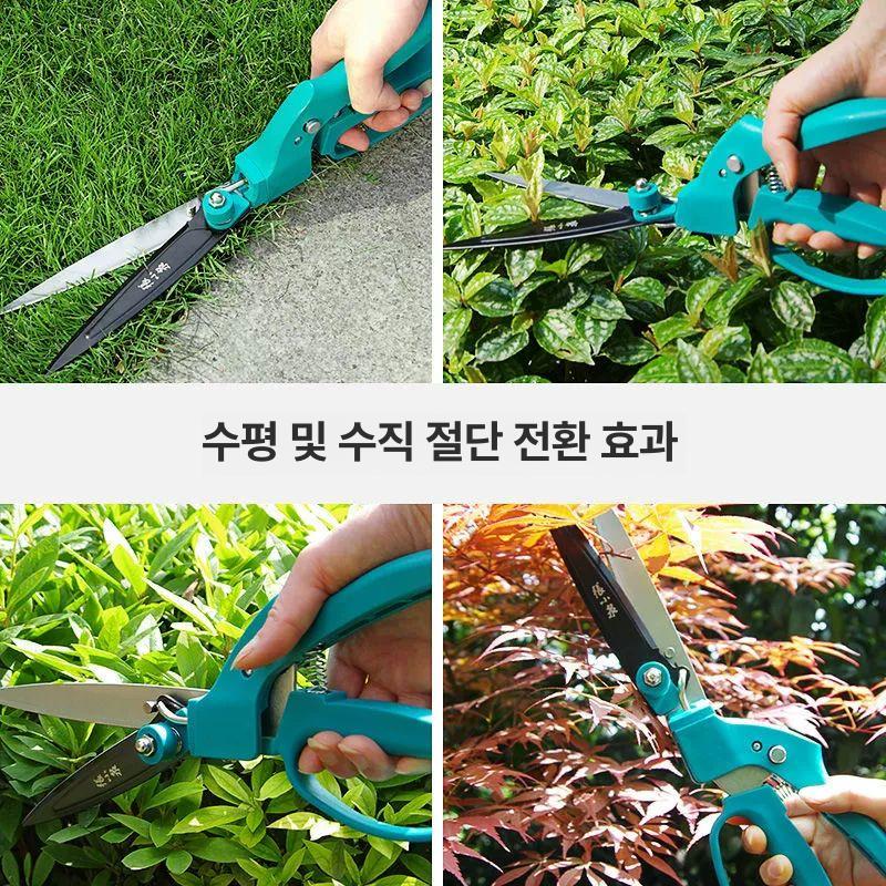 잔디깍는가위 벌초 제초 마당 풀 정원 깍기 칼날회전 잡초 잔디가위 180 회전 헤드 - 상세 이미지 4