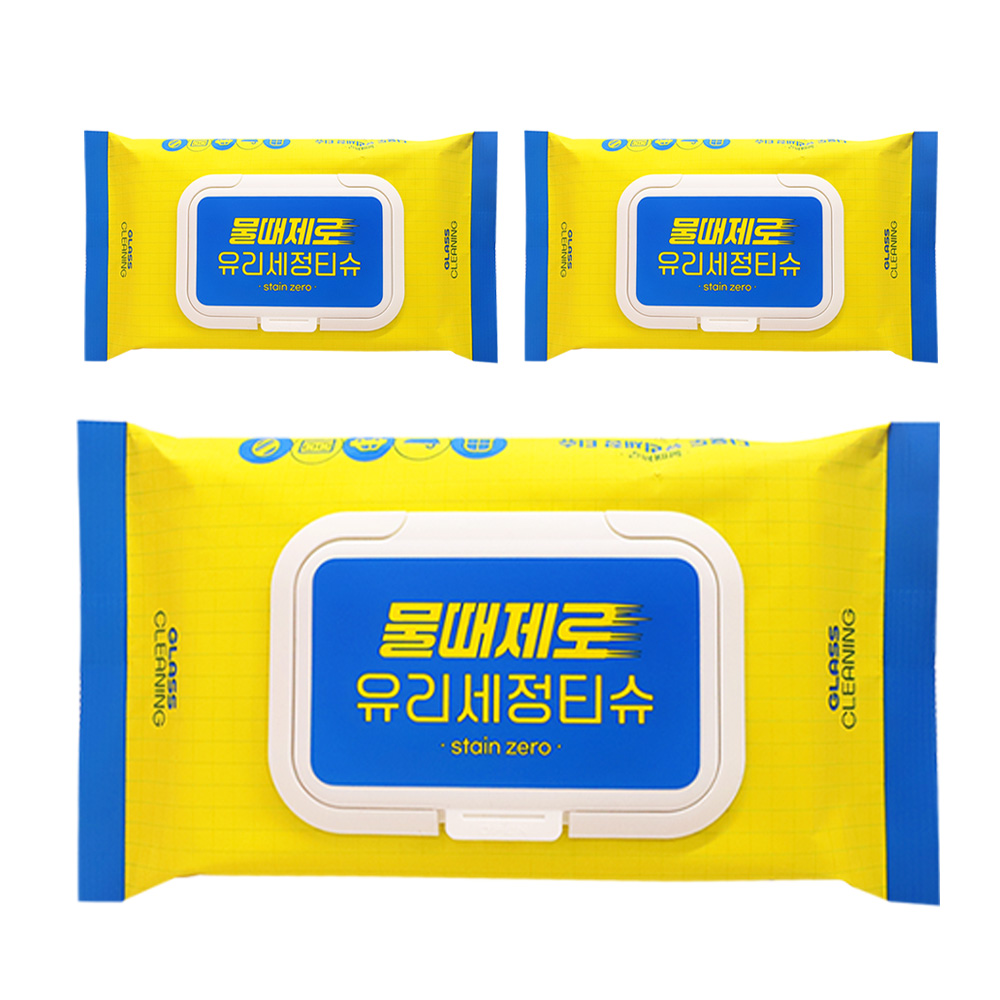 피큐 물때제로 자동차 유리세정제 세차티슈 30매 175ml, 3개 - 메인 이미지