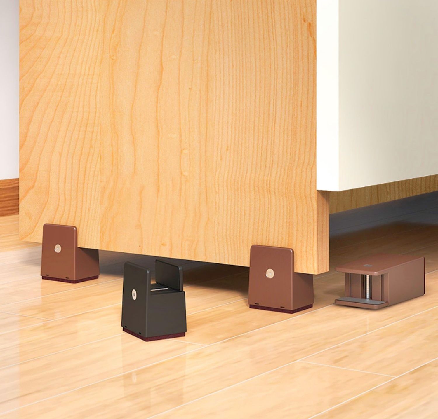 라슈에뜨 가구 다리 연장 높이조절 받침 의자 책상 테이블 브라운 일자형 5cm