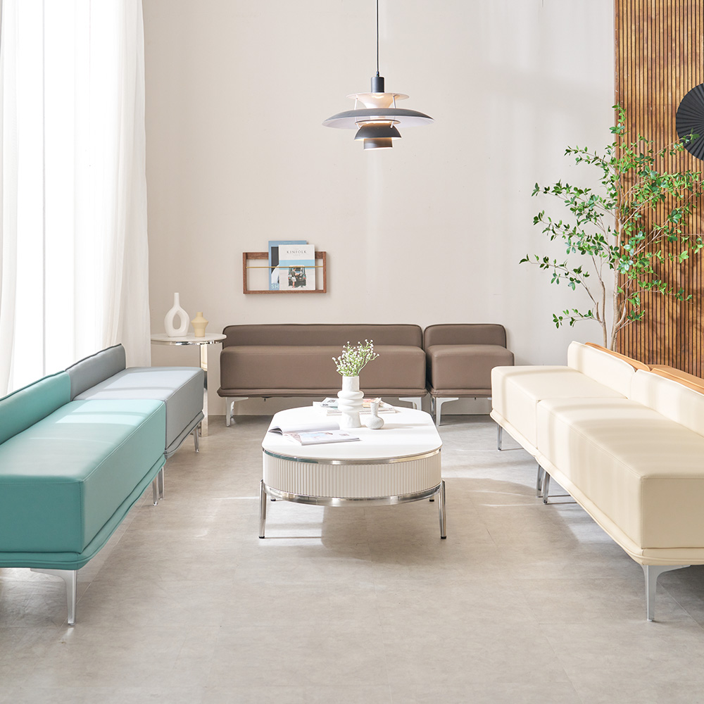 에스페라 대기실 약국 휴게실 로비 병원 대기 의자 3인용 아이보리