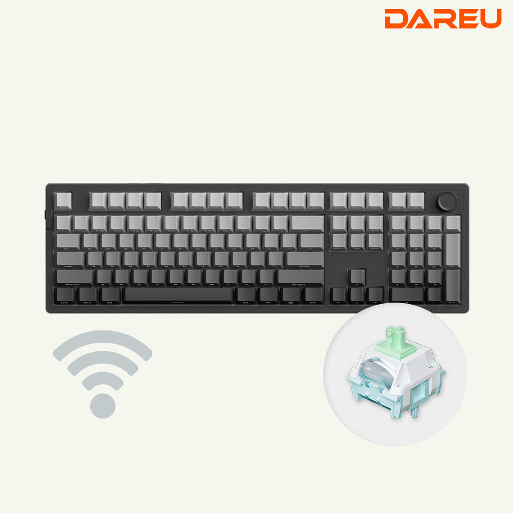 다얼유 EK106 PRO 유무선 기계식 키보드 블랙, 클라우드축