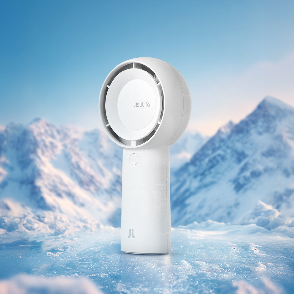 휴대용 손 선풍기 4000mAh 냉각 손풍기 핸디 목걸이 미니 선풍기 Life5Plus 아이스 화이트