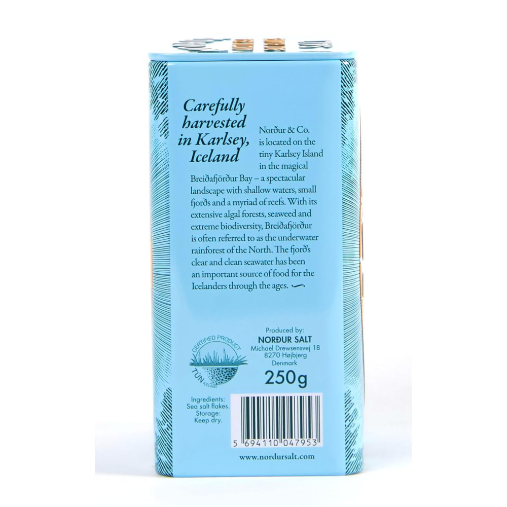 덴마크 Nordur Salt 노르뒤 솔트 바다 소금 틴케이스 250g x 2개 - 상세 이미지 5