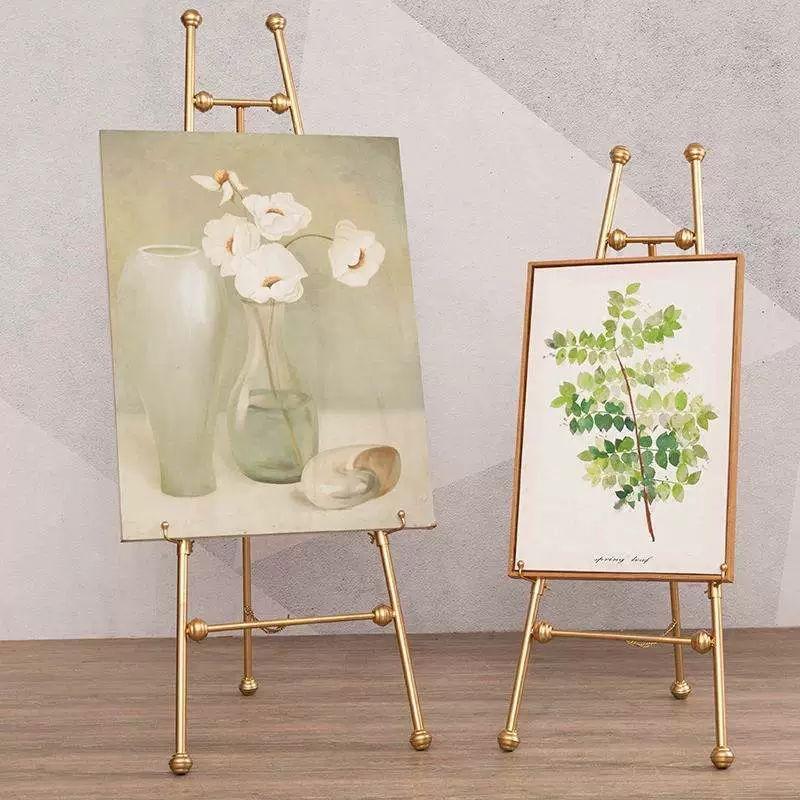 골드프레임 대형 액자 그림 거치대 거실 스탠돌사진 인테리어소품 이젤 받침대 소형 골드 - 상세 이미지 3