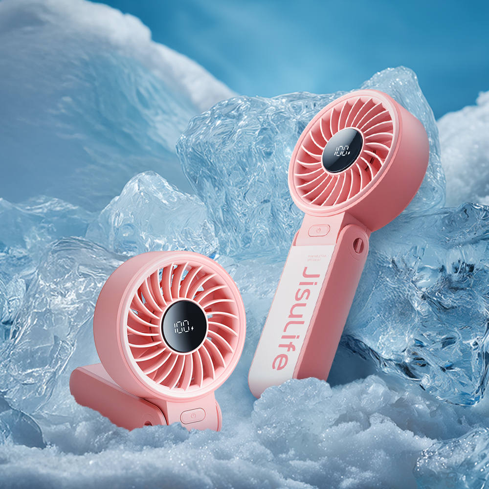 휴대용 손 선풍기 접이식 무선 냉각 손풍기 핸디 목걸이 선풍기 Life7 파스텔 핑크