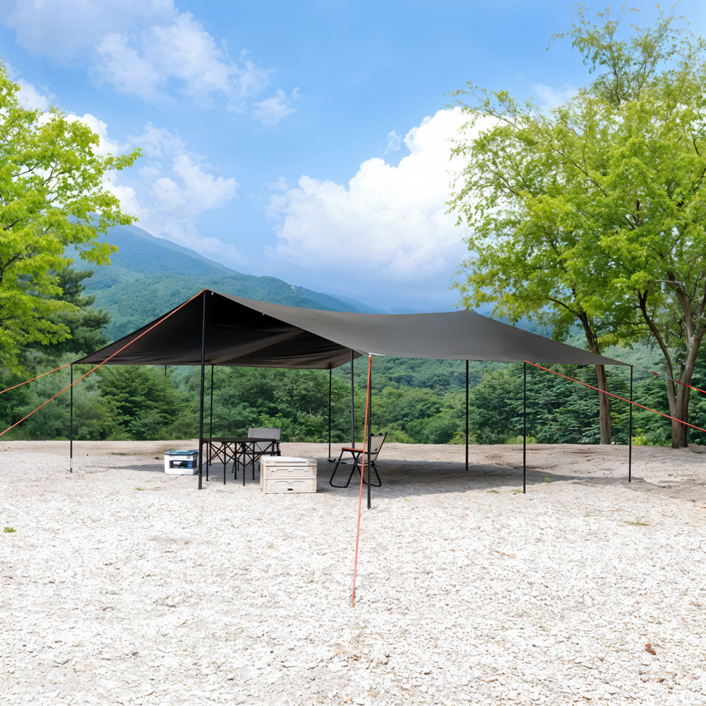 로티캠프 타프 렉타 캠핑 블랙코팅 그늘막 BTM-550 특대형, 블랙