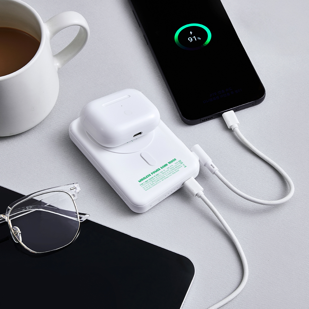 펭수 BP100L 무선 충전 맥세이프 보조배터리 Qi 15W 10000mAh 스탠드 거치 - 상세 이미지 5