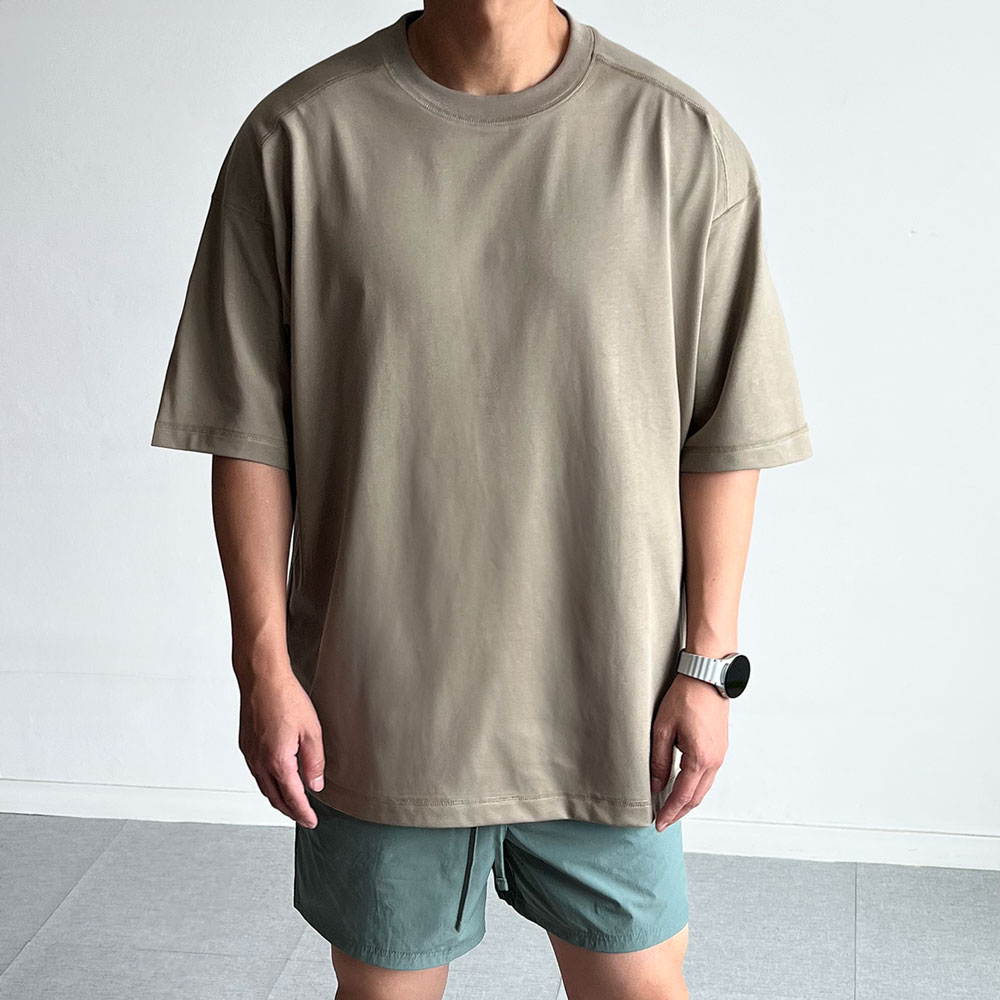 어깨넓어보이는반팔 남자박스티 헬스오버핏반팔 USA코튼 이미지 4