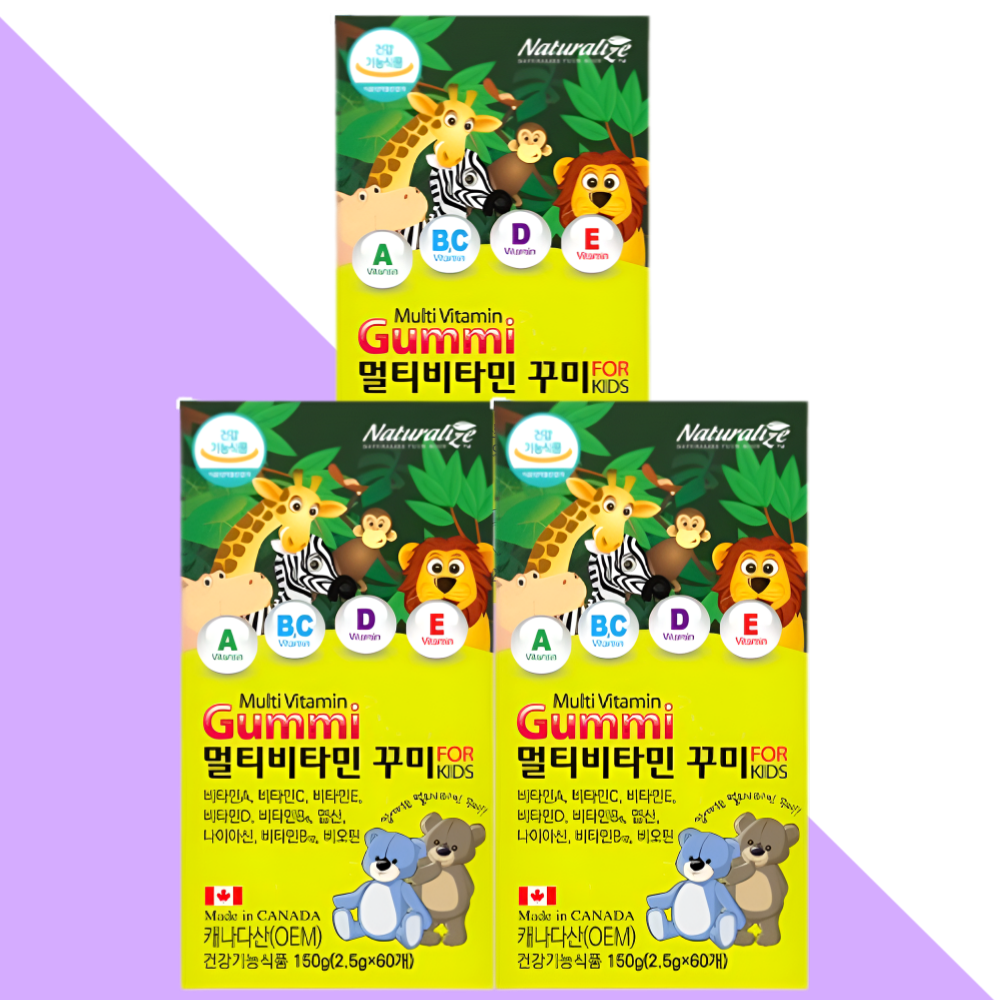 네추럴라이즈 멀티비타민 키즈 젤리 꾸미 어린이 사과딸기맛 60구미X3박스