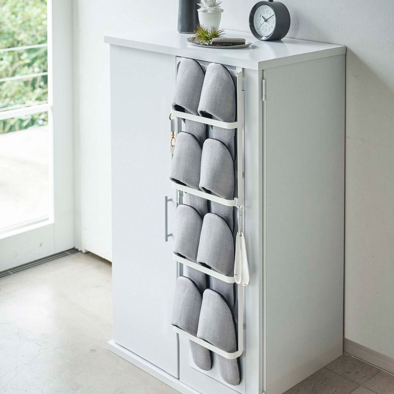 라슈에뜨 현관 신발장 공간 활용 슈즈랙 도어 걸이형 실내화 거치대 슬림 슈즈 행거 화이트