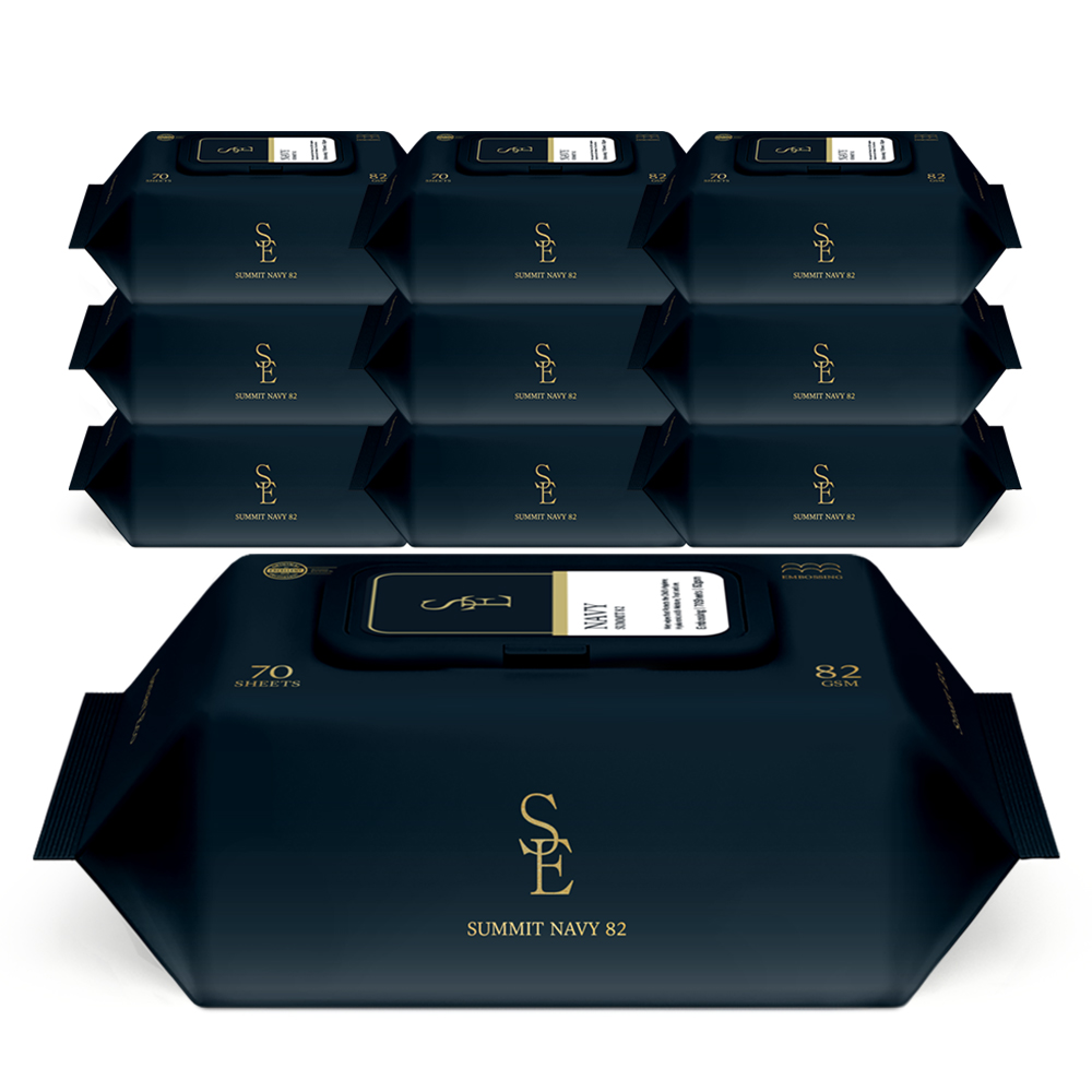 스마트에코 써밋 네이비 82g 엠보 70매 10팩 캡형 아기 물티슈