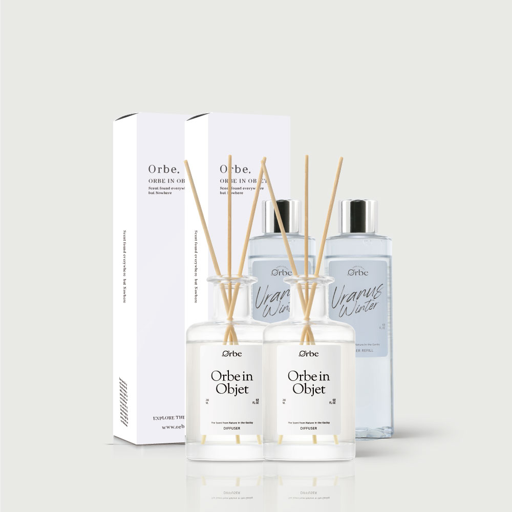 [1+1] 오르브 화이트 모던 인테리어 실내 오브제 디퓨저 200ml 던포레스트