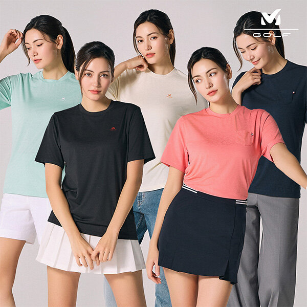 25SS 밀레골프 여성 라운드반팔티 5종세트 - 메인 이미지