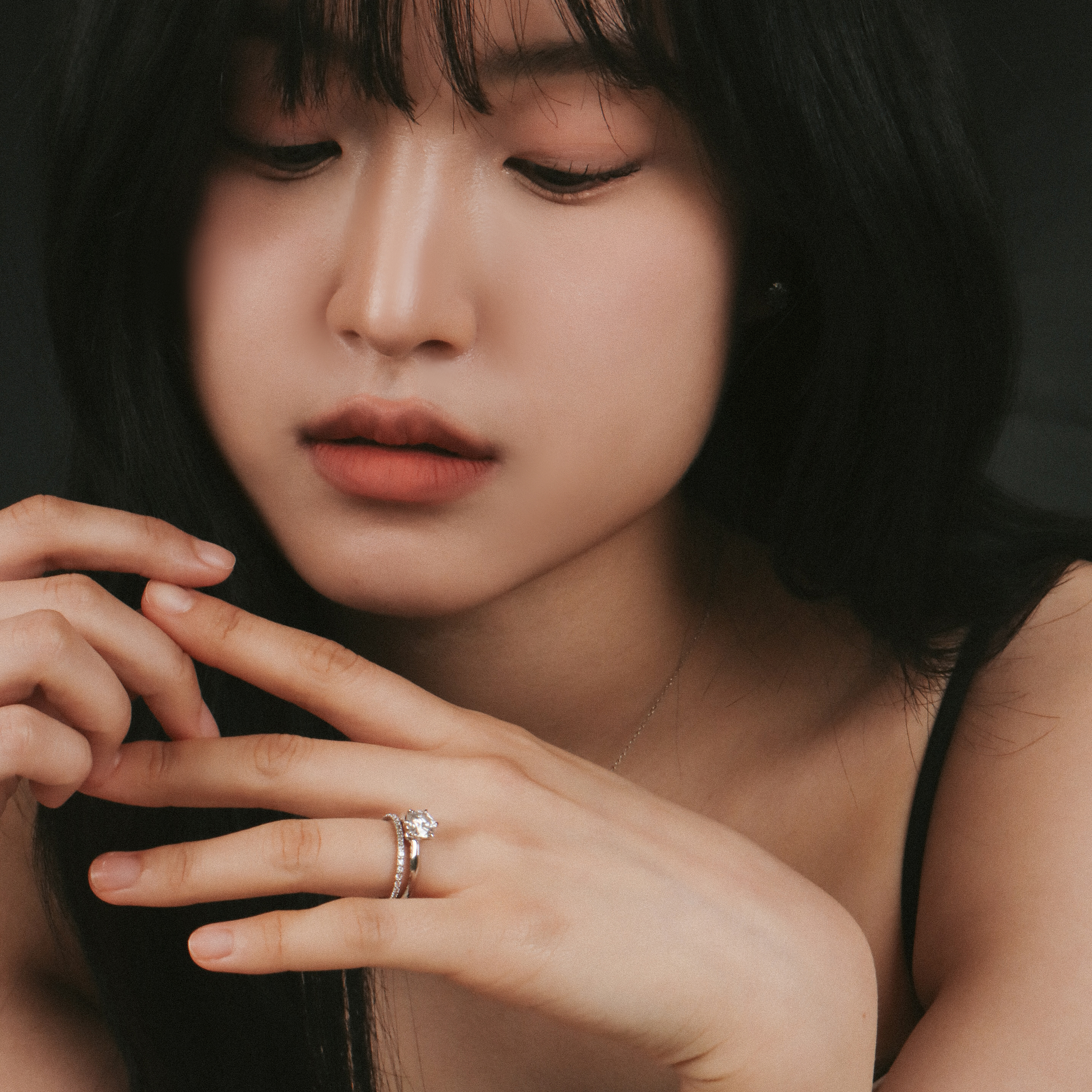 랩그로운다이아 14k 화이트골드 다이아몬드 반지 이미지 7
