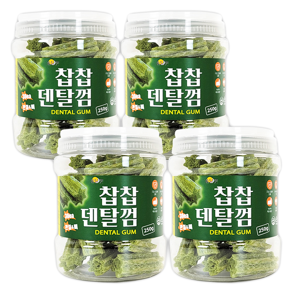찹찹 덴탈껌 강아지 치석제거 개껌 쏨달펫 관절건강, 1kg, 120개 - 상품 이미지