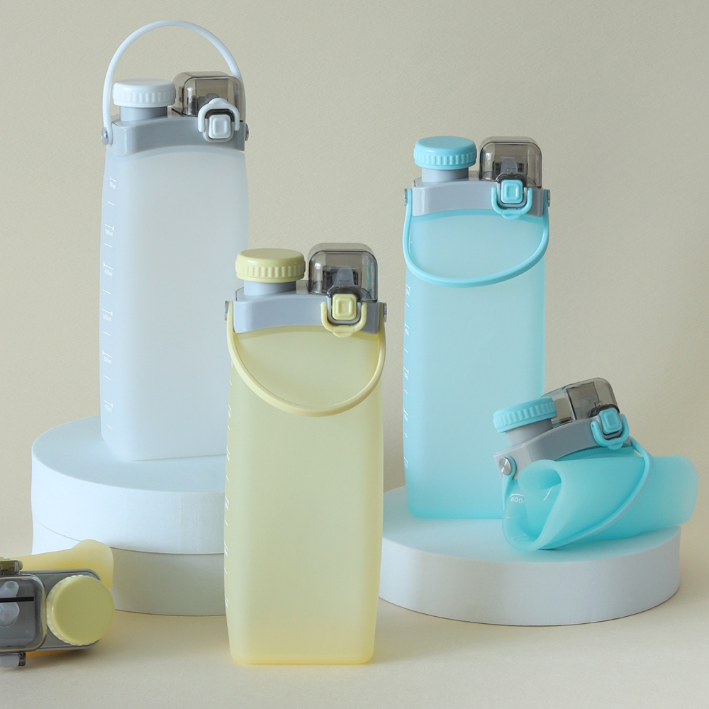 무디타 플래티넘 실리콘 물병 접이식 롤업 텀블러 물통 600ml / 빨대텀블러 휴대용 물통 - 상세 이미지 2