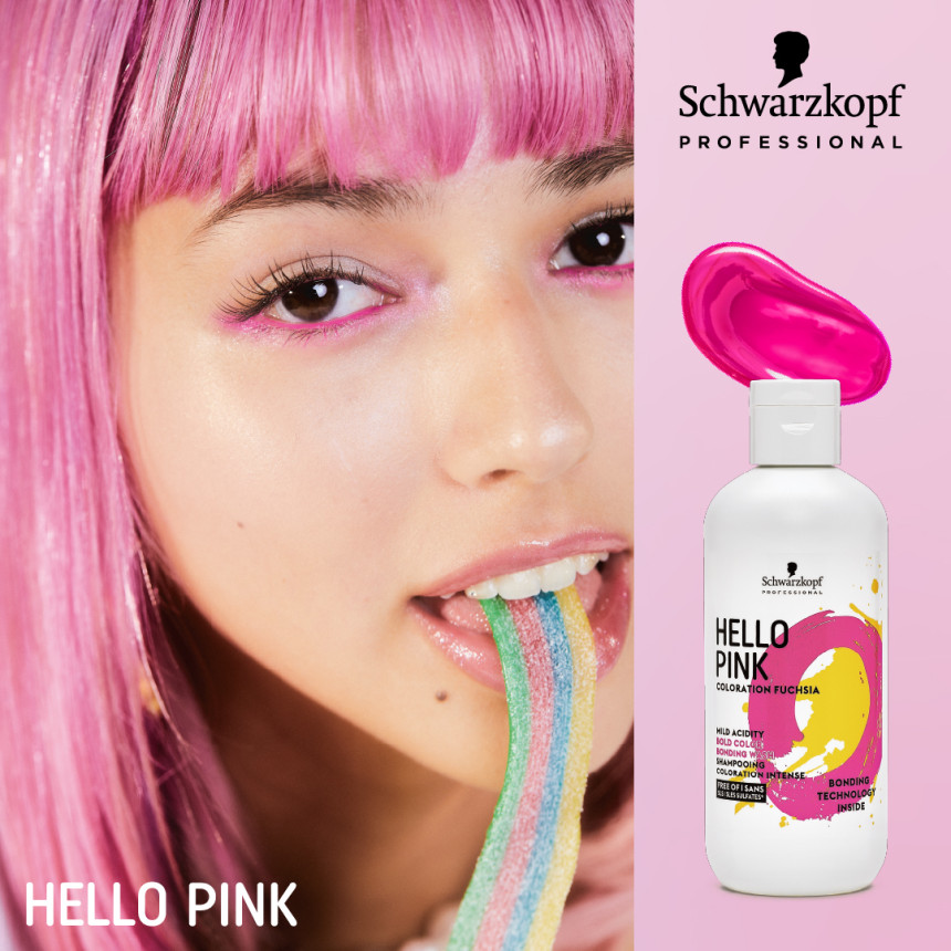 슈바츠코프 헬로우 핑크 보색샴푸 310g 비비드 핑크컬