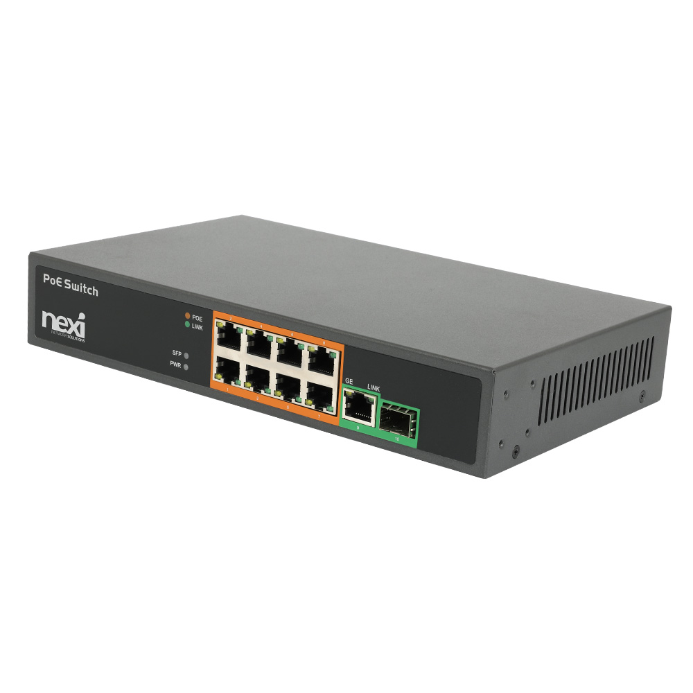 넥시 8+1+1SFP 포트 PoE 스위치 100Mbps AC 전원 데이터 150W 19인치 - 상세 이미지 4