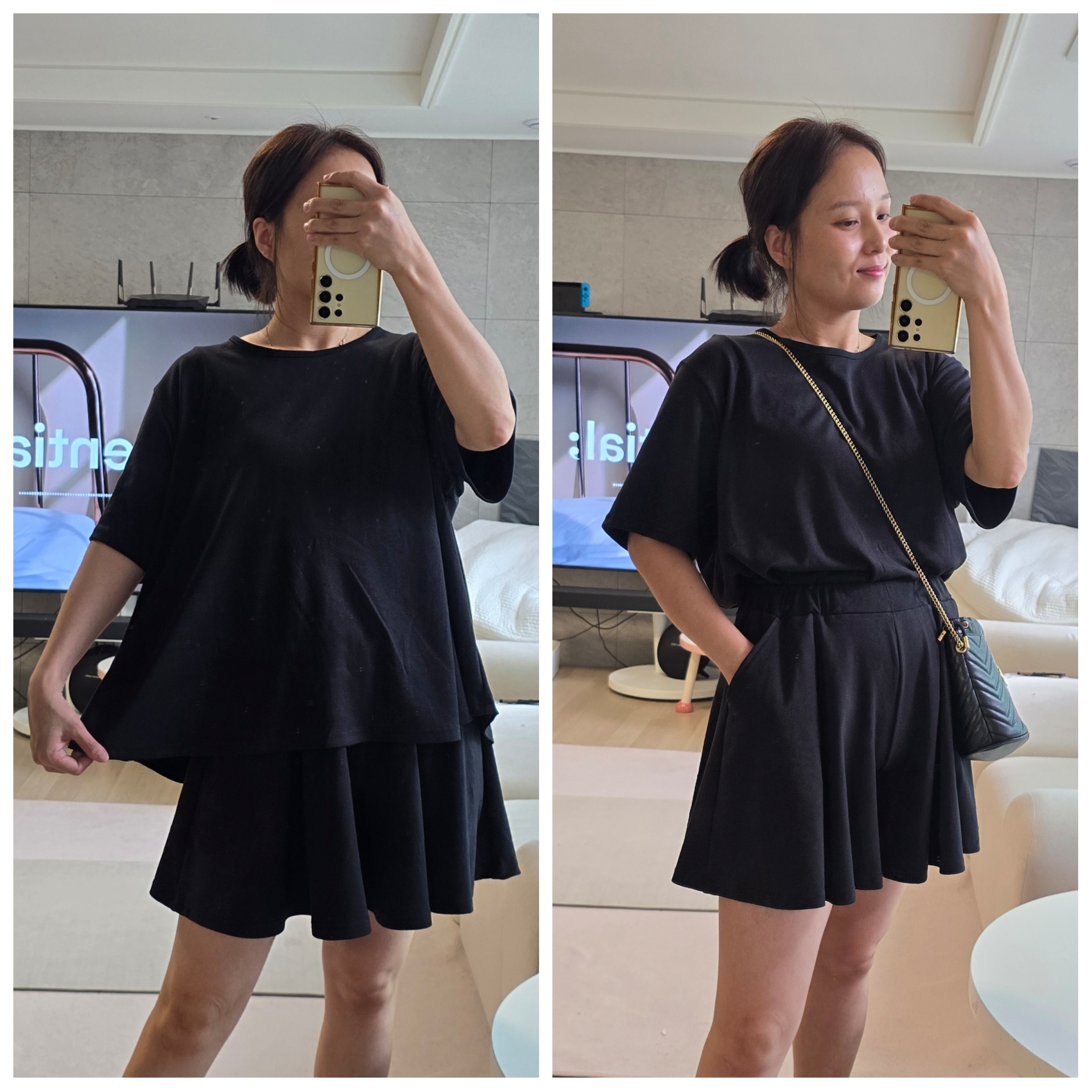 플레어티셔츠+치마바지 세트 - 상세 이미지 2