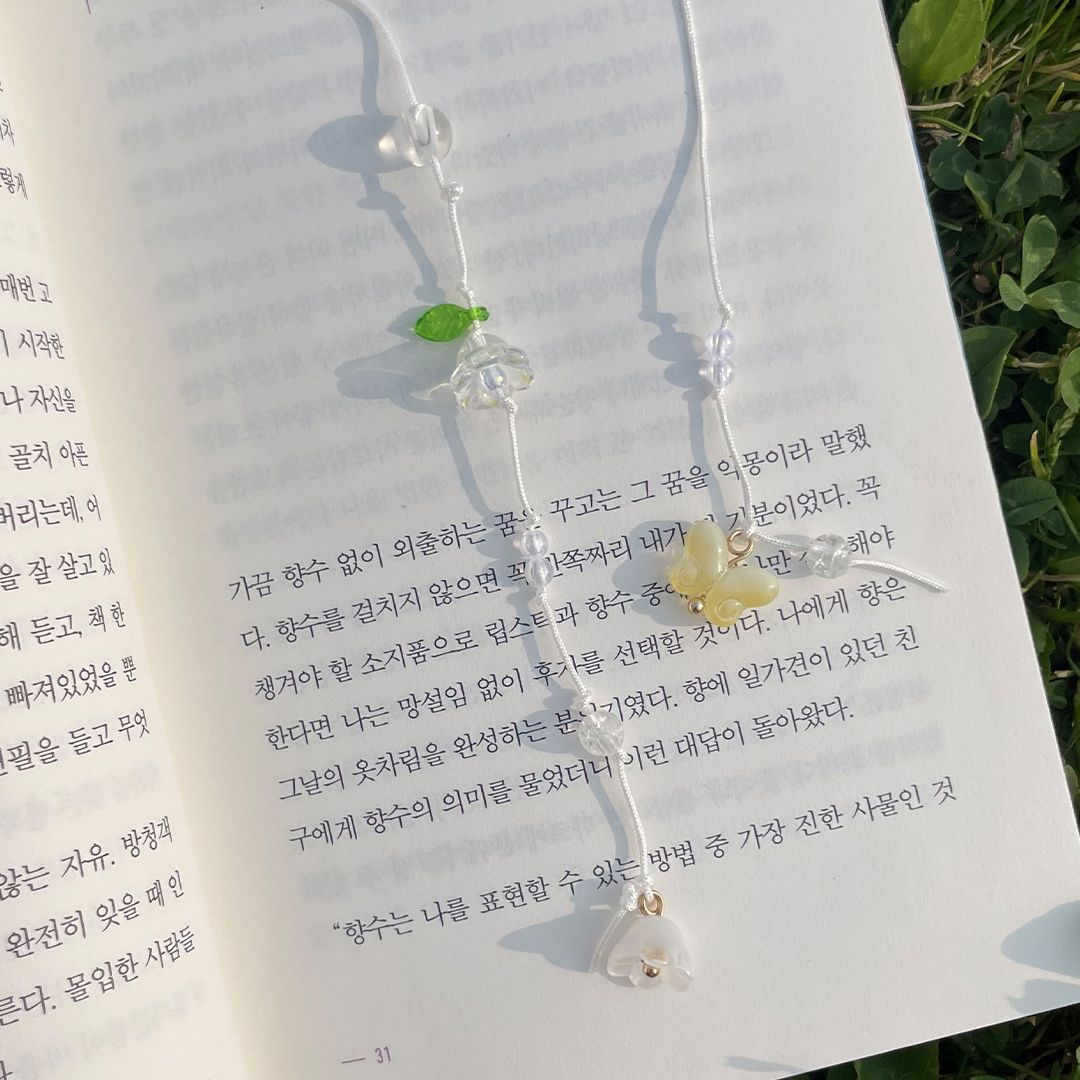 비즈 책갈피 끈갈피 DIY 만들기 키트 과일 북마크 독서템 북마커 네잎클로버 은방울꽃 - 상세 이미지 3