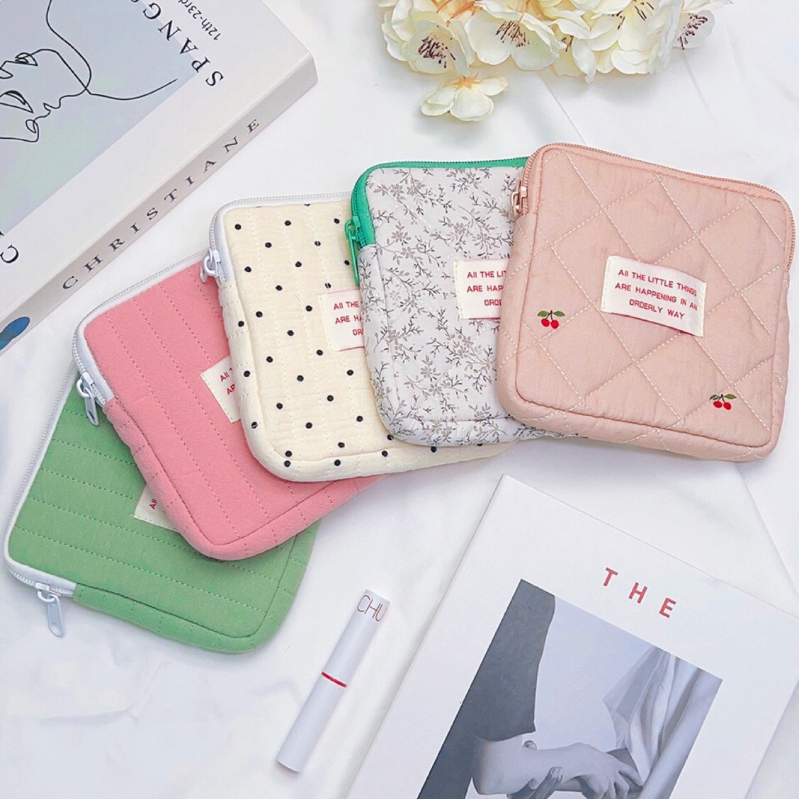 미니 파우치 퀼팅 여행용 손가방 이너백 화장품 생리대파우치