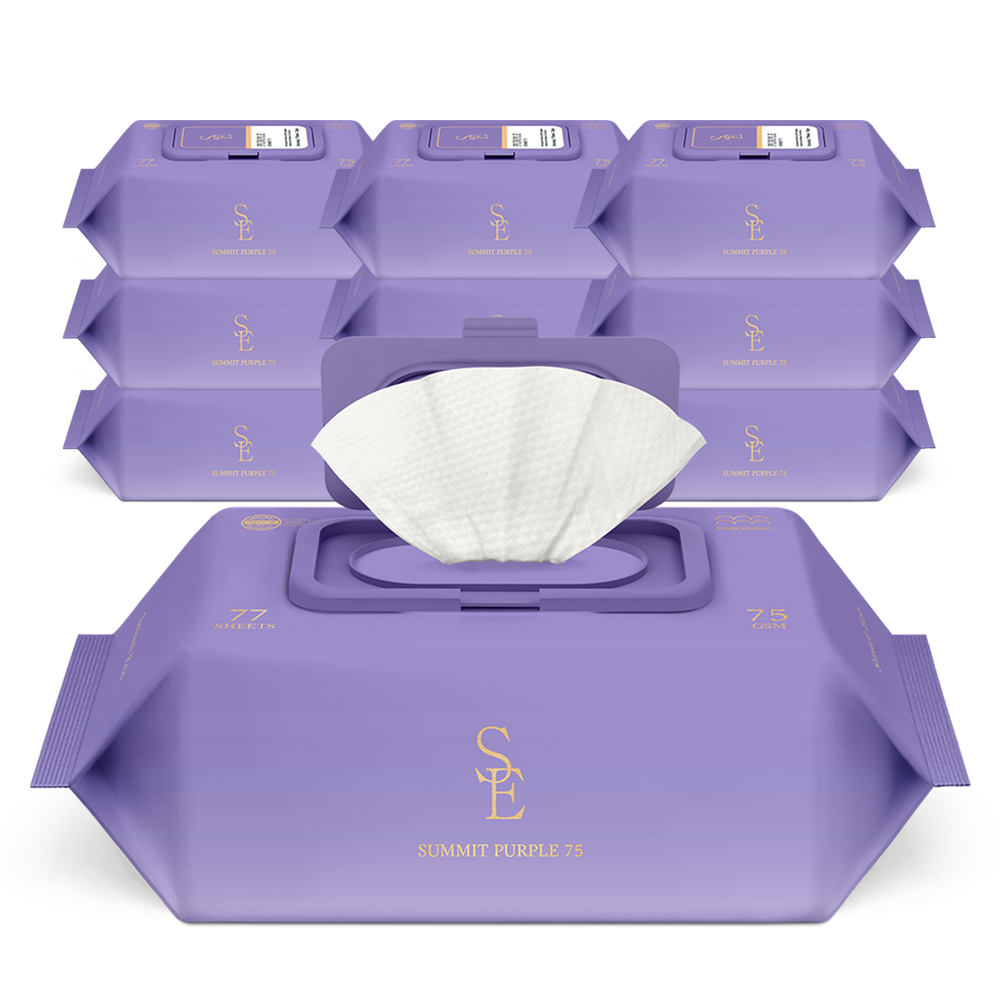 스마트에코 써밋 퍼플 75g 엠보 77매 10팩 캡형 아기 물티슈