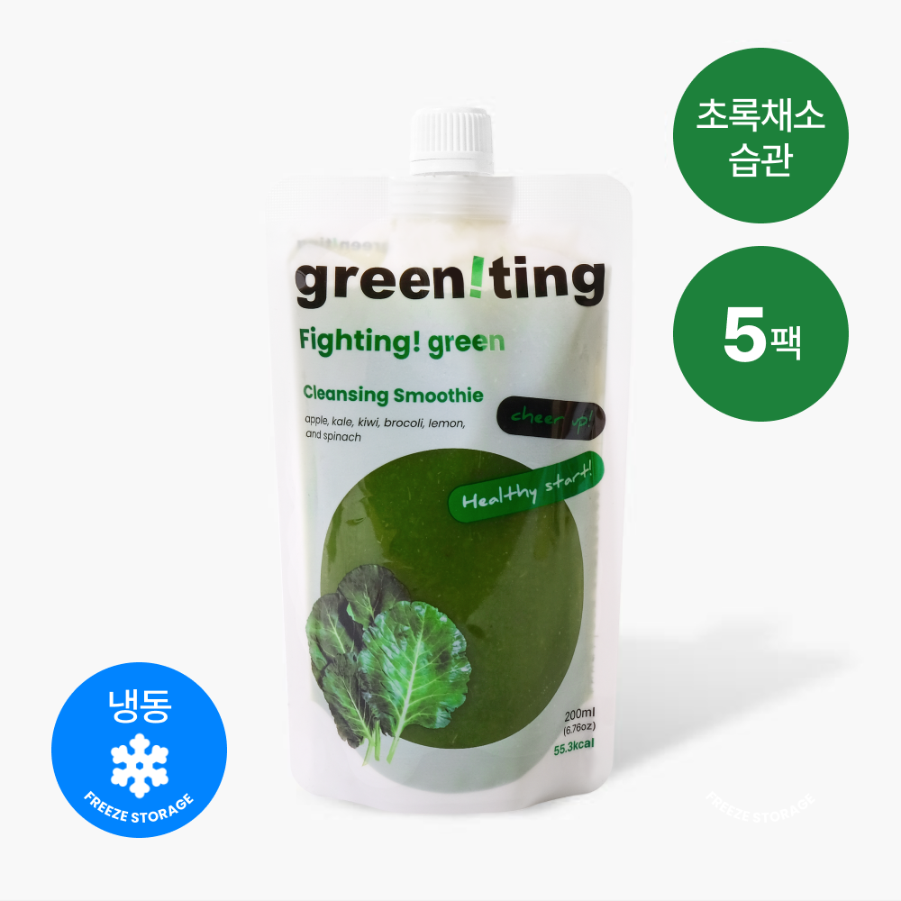 그리니팅 그린 파이토 스무디 클렌즈 유기농 갈아만든 케일 브로콜리 200ml, 5개 - 상품 이미지