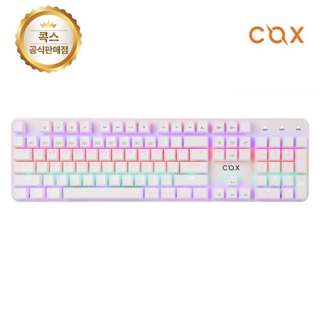 COX CK420 교체축 레인보우 LED 게이밍 기계식 키보드 화이트 적축