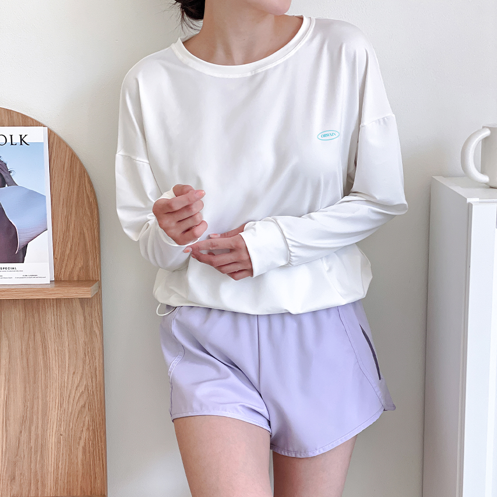 오르웨인 여성 래쉬가드 루즈핏 빅사이즈 수영복 크롭 투웨이 이미지 8